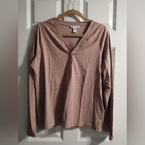 Athleta Uptempo Ribbed Henley - Mauve
